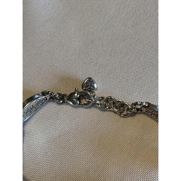Brighton Silver Tone Bracelet Ornate Scroll Design Crystal Accents Lobster Clasp - Picture 3 of 8